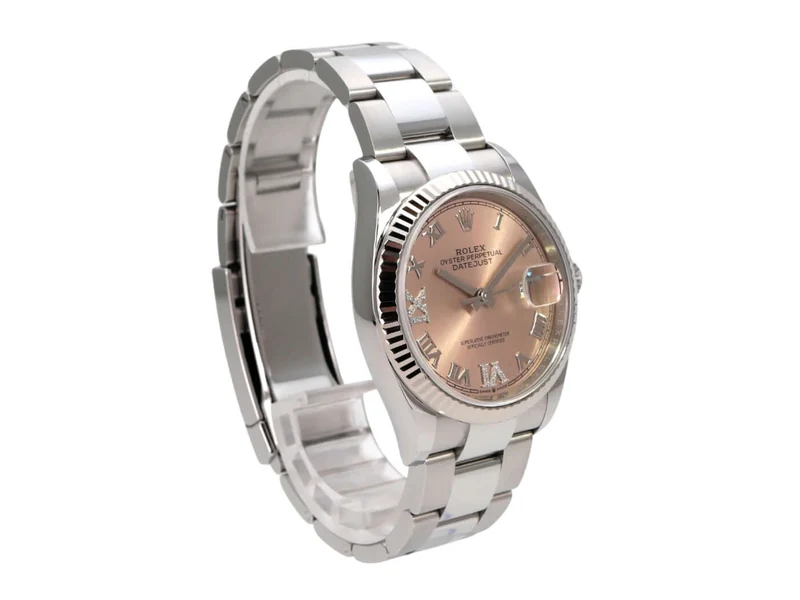Rolex Datejust 36 Oystersteel Weißgold 126234 Pink Römisch Diamant
