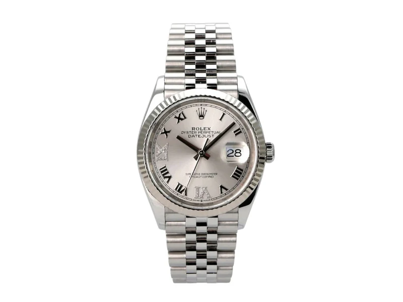 Rolex Datejust 36 Oystersteel Weißgold 126234 Silber R Diamant Jubile-Band