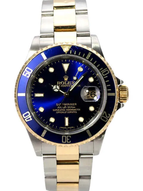 Rolex Submariner Date 16613 Edelstahl Gold Blau