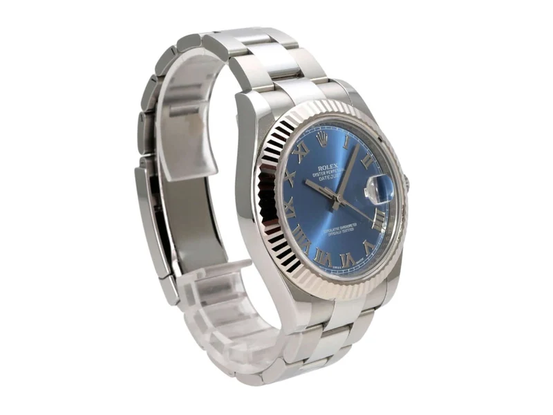 Rolex Datejust II 116334 Edelstahl / Weißgold Blau Römisch