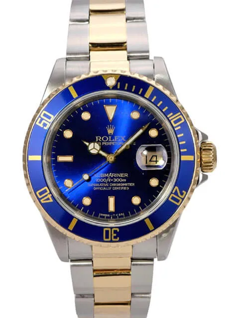 Rolex Submariner Date 16613 Edelstahl Gold Blau