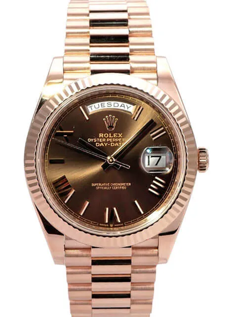 Rolex Day-Date 40 Everose-Gold 228235 Choco Römisch