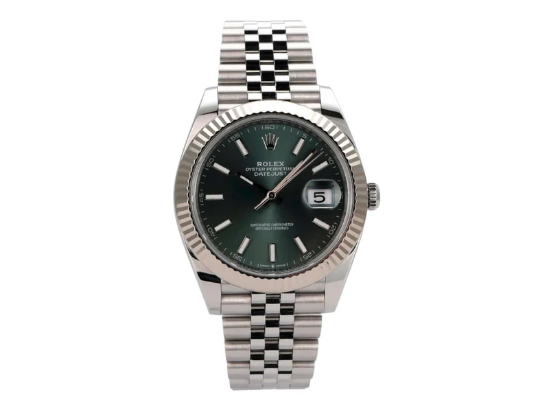 Rolex Datejust 41 Edelstahl Weißgold 126334 Mint Green Jubile-Band