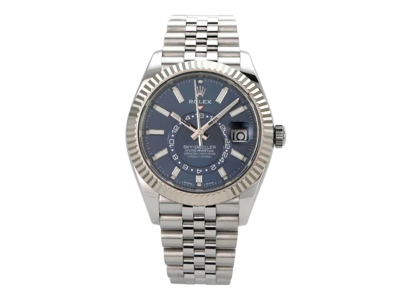 Rolex Sky-Dweller 326934 Edelstahl Weißgold Blau Jubile-Band