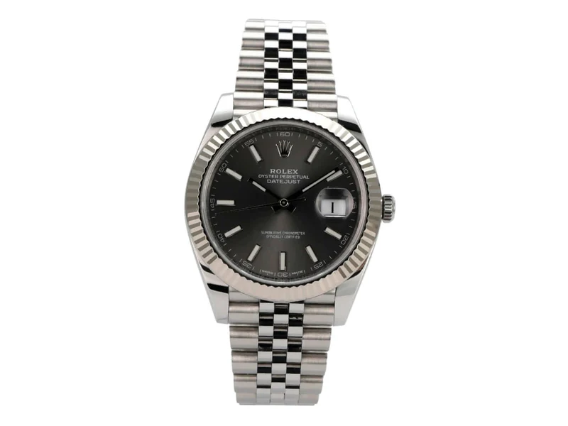 Rolex Datejust 41 Edelstahl Weißgold 126334 Rhodium Jubile-Band