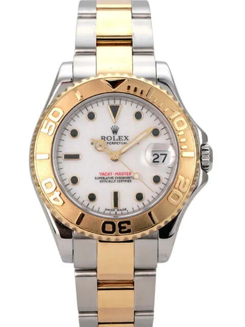 Rolex Yacht-Master 35 Edelstahl Gelbgold 168623 Weiß