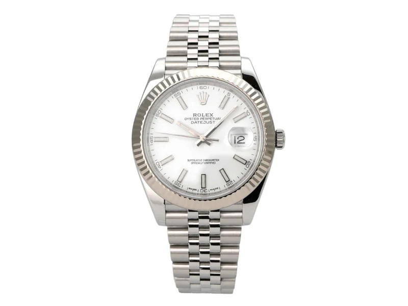 Rolex Datejust 41 Edelstahl Weißgold 126334 Weiß Jubile-Band