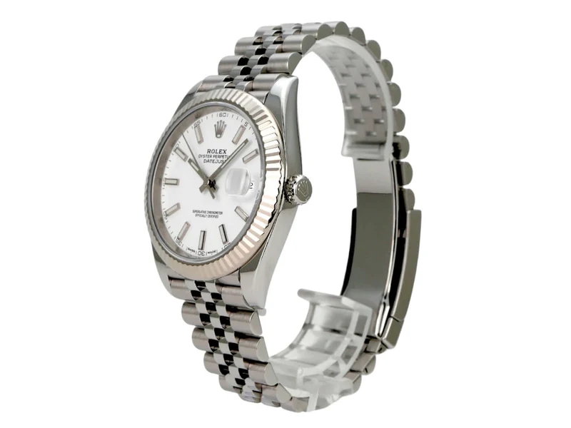 Rolex Datejust 41 Edelstahl Weißgold 126334 Weiß Jubile-Band