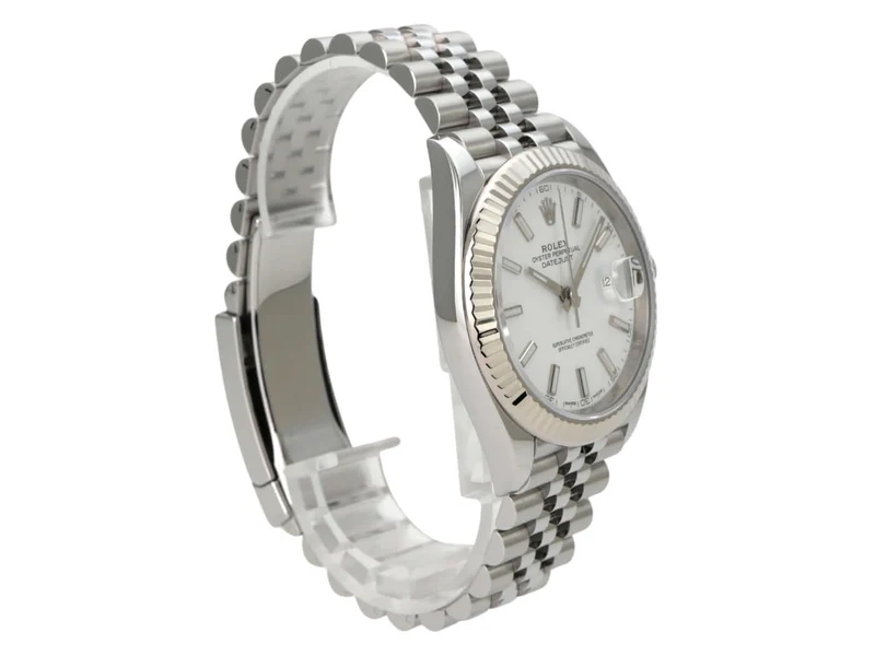 Rolex Datejust 41 Edelstahl Weißgold 126334 Weiß Jubile-Band
