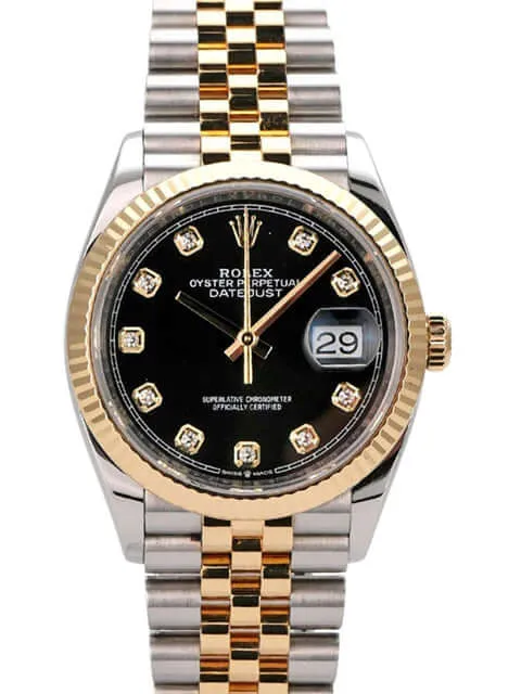 Rolex Datejust 36 126233 Schwarz Diamant Jubile-Band