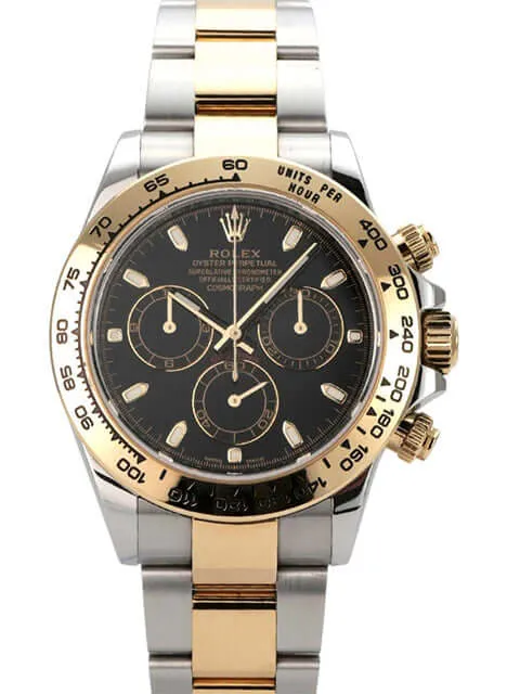 Rolex Daytona Edelstahl Gelbgold 116503 Schwarz