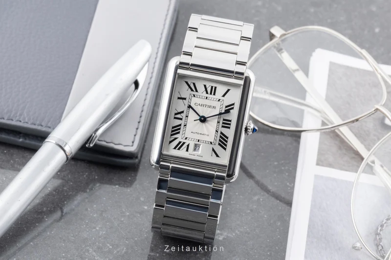 Cartier Tank steel automatic men's watch WSTA0053 LP: 5900EUR [2605217]