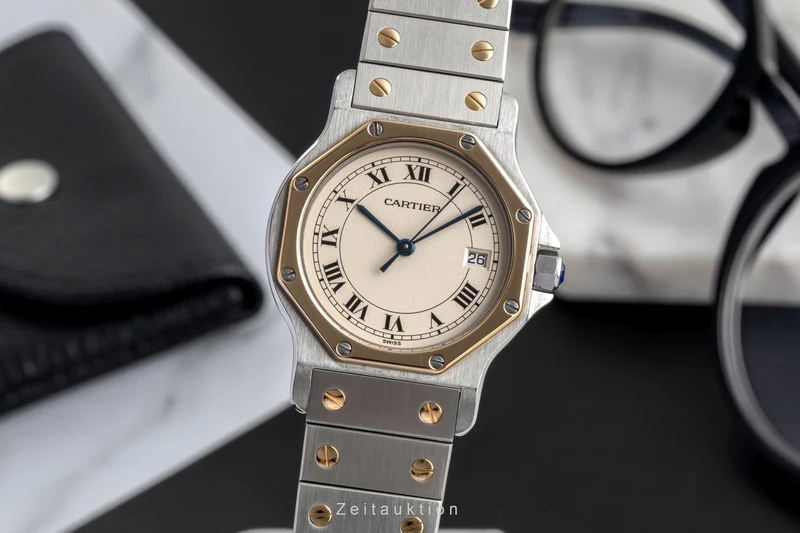 Cartier Santos Ronde steel / gold quartz men's watch 187902 [2602773]