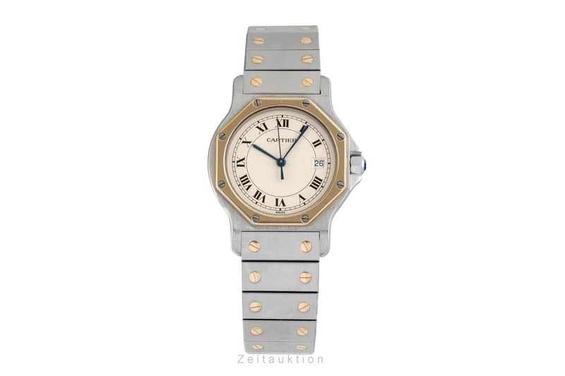 Cartier Santos Ronde steel / gold quartz men's watch 187902 [2602773]