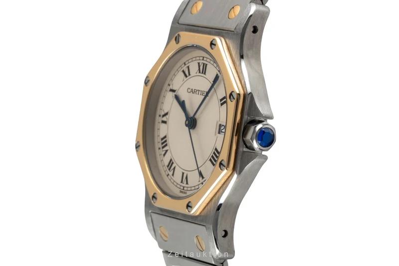 Cartier Santos Ronde steel / gold quartz men's watch 187902 [2602773]