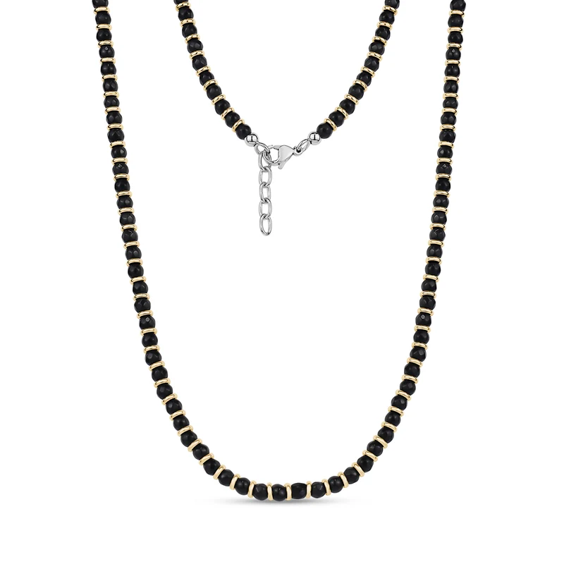 Achat-Halskette Golden Noir