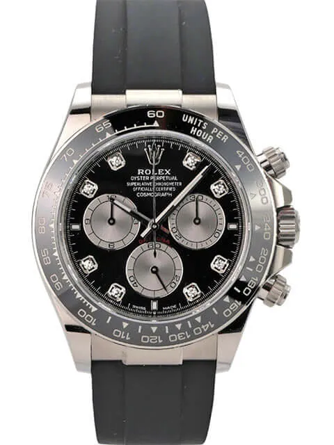 Rolex Daytona 126519LN Weißgold Oysterflex Schwarz Diamant