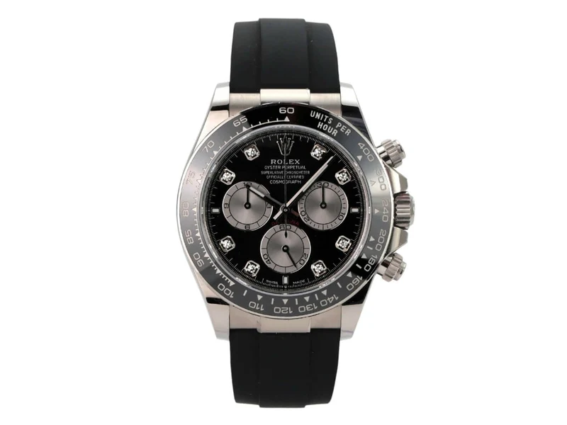 Rolex Daytona 126519LN Weißgold Oysterflex Schwarz Diamant