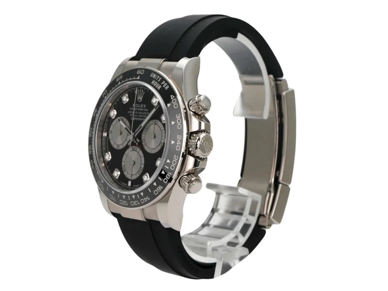 Rolex Daytona 126519LN Weißgold Oysterflex Schwarz Diamant
