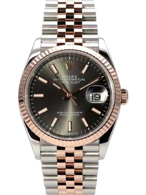 Rolex Datejust 36 Oystersteel Everose-Gold 126231 Rhodium Jubile-Band