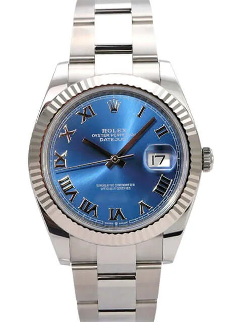 Rolex Datejust 41 Edelstahl Weißgold 126334 Blau Römisch