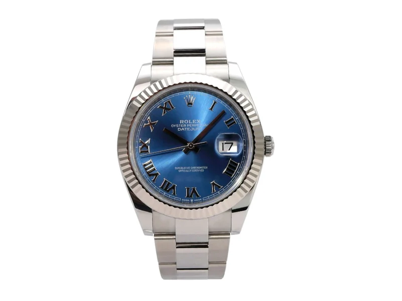 Rolex Datejust 41 Edelstahl Weißgold 126334 Blau Römisch