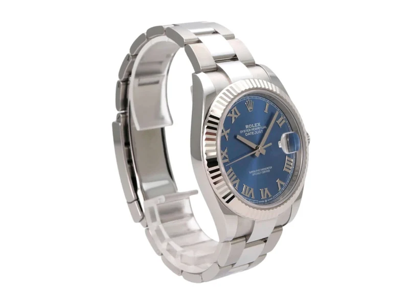 Rolex Datejust 41 Edelstahl Weißgold 126334 Blau Römisch