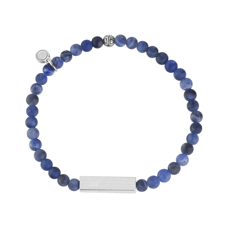 Rechteckiges Armband mit matten Sodalith-Perlen | 4 mm