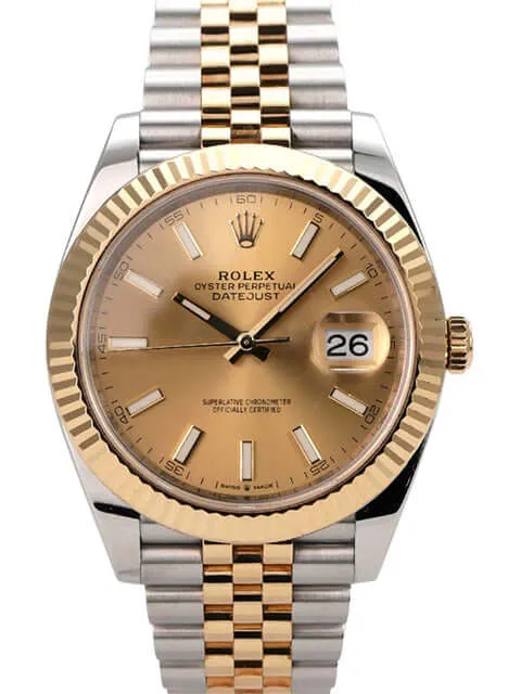 Rolex Datejust 41 Edelstahl Gelbgold 126333 Champagner Jubile-Band