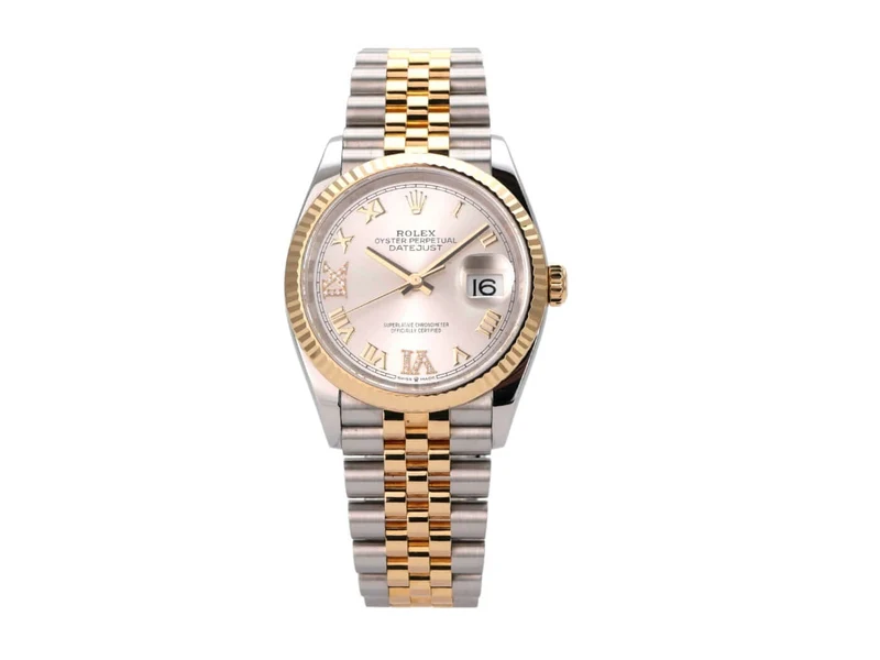Rolex Datejust 36 Edelstahl Gold 126233 Silber R Diamant Jubile-Band