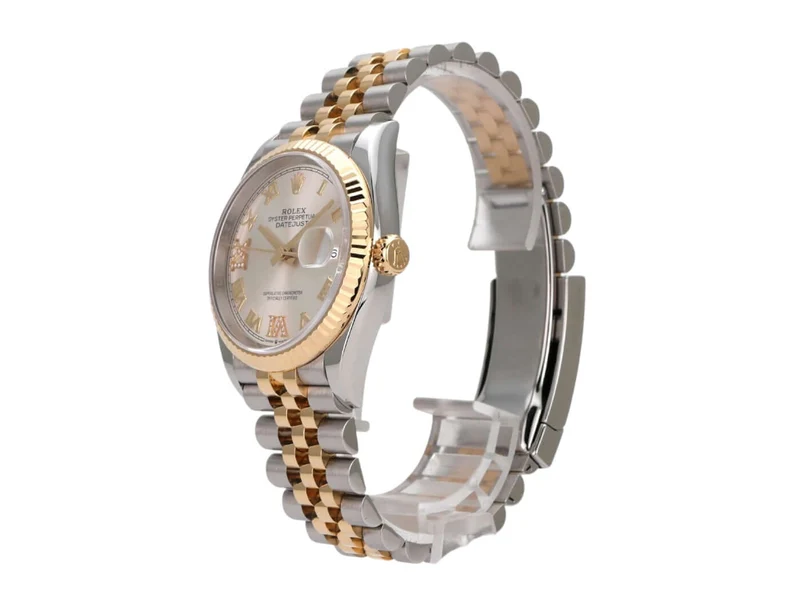 Rolex Datejust 36 Edelstahl Gold 126233 Silber R Diamant Jubile-Band