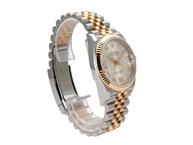 Rolex Datejust 36 Edelstahl Gold 126233 Silber R Diamant Jubile-Band
