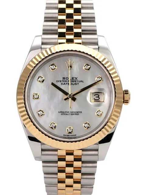 Rolex Datejust 41 Edelstahl Gelbgold 126333 Perlmutt DIA Jubile-Band