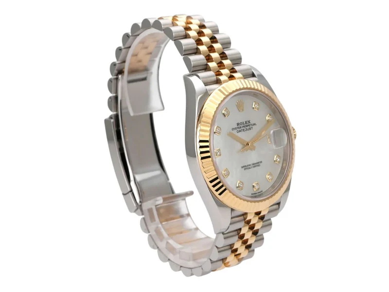 Rolex Datejust 41 Edelstahl Gelbgold 126333 Perlmutt DIA Jubile-Band