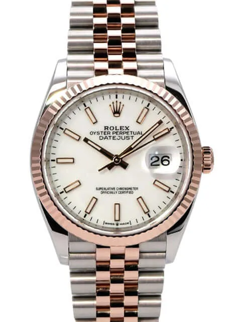 Rolex Datejust 36 126231 Weiß Index Jubile-Band