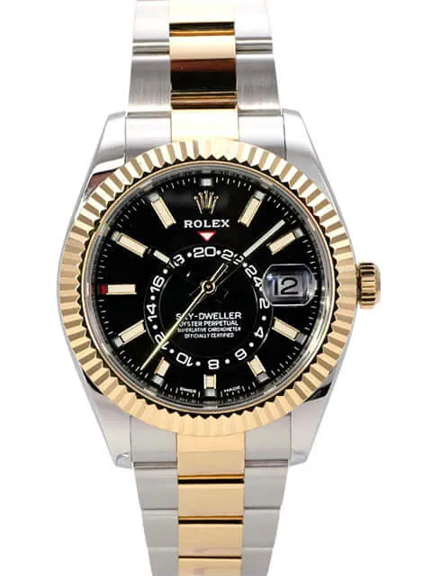 Rolex Sky-Dweller Edelstahl Gelbgold 326933 Schwarz