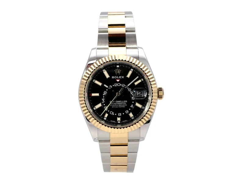 Rolex Sky-Dweller Edelstahl Gelbgold 326933 Schwarz