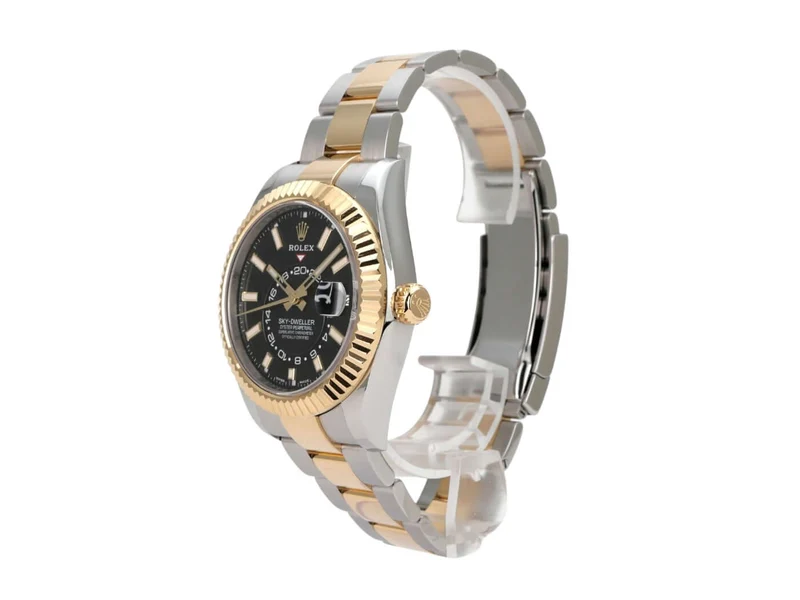 Rolex Sky-Dweller Edelstahl Gelbgold 326933 Schwarz