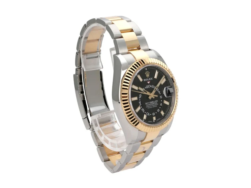 Rolex Sky-Dweller Edelstahl Gelbgold 326933 Schwarz