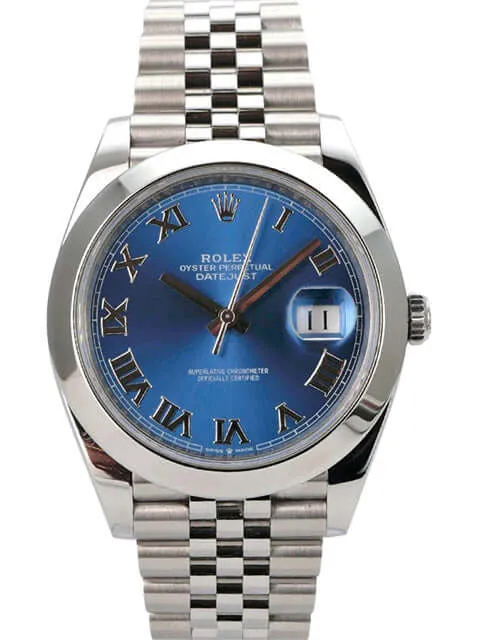 Rolex Datejust 41 Oystersteel 126300 Blau Römisch Jubile-Band