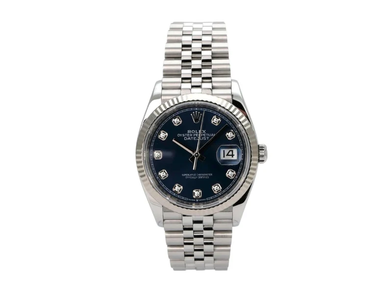 Rolex Datejust 36 Oystersteel Weißgold 126234 Blau Diamant Jubile-Band