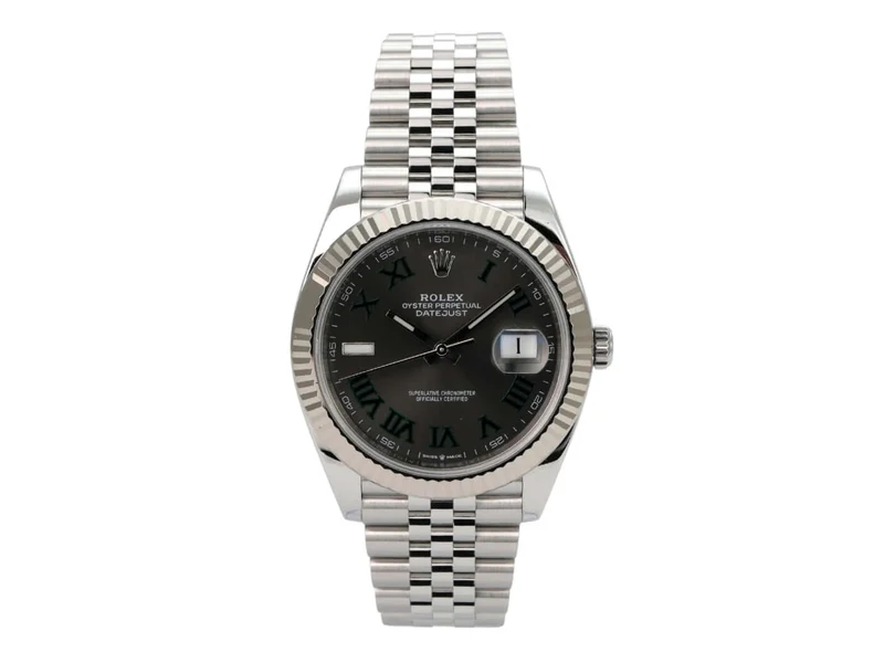 Rolex Datejust 41 Edelstahl Weißgold 126334 Rhodium Römisch Jubile-Band