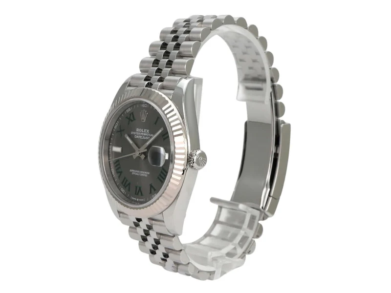 Rolex Datejust 41 Edelstahl Weißgold 126334 Rhodium Römisch Jubile-Band