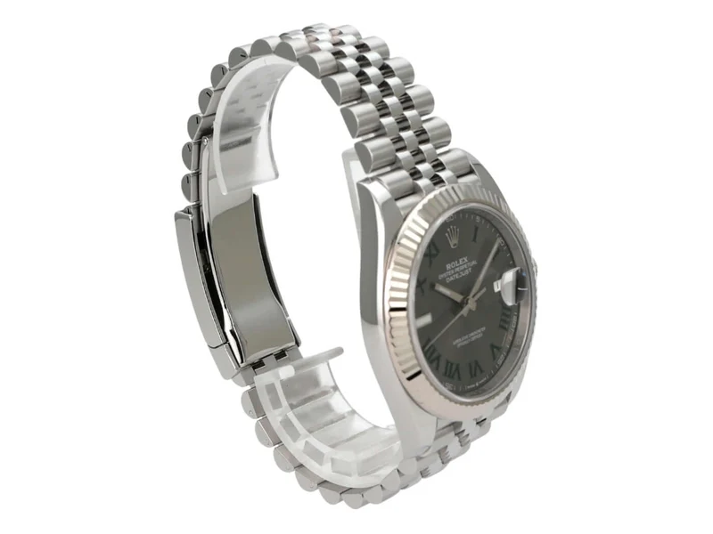 Rolex Datejust 41 Edelstahl Weißgold 126334 Rhodium Römisch Jubile-Band
