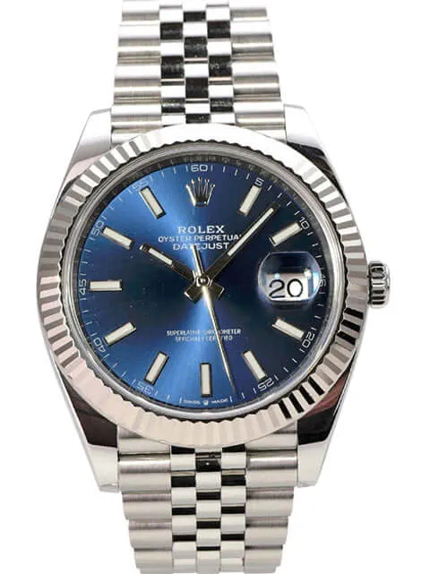 Rolex Datejust 41 Edelstahl Weißgold 126334 Blau Jubile-Band