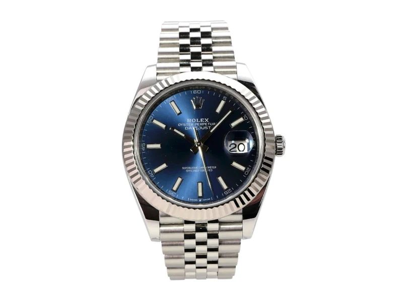 Rolex Datejust 41 Edelstahl Weißgold 126334 Blau Jubile-Band