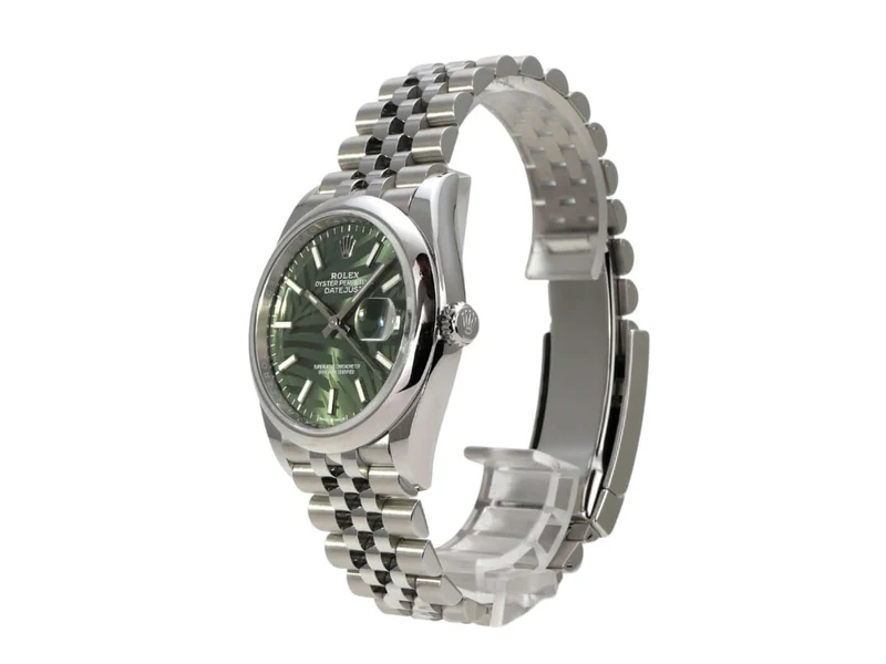 Rolex Datejust 36 Oystersteel 126200 Olivgrün Palmenmuster Jubile-Band