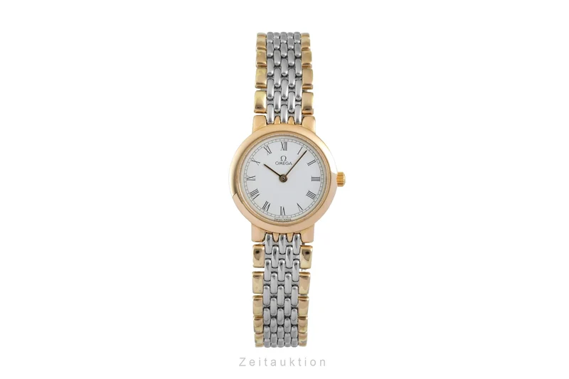 Omega De Ville gilt / steel quartz women's watch 795.0897.2 Vintage [2604801]