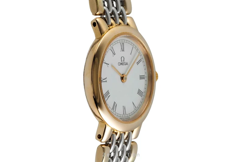 Omega De Ville gilt / steel quartz women's watch 795.0897.2 Vintage [2604801]