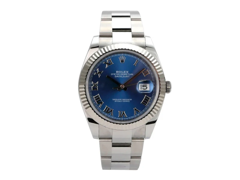 Rolex Datejust 41 Edelstahl Weißgold 126334 Blau Römisch
